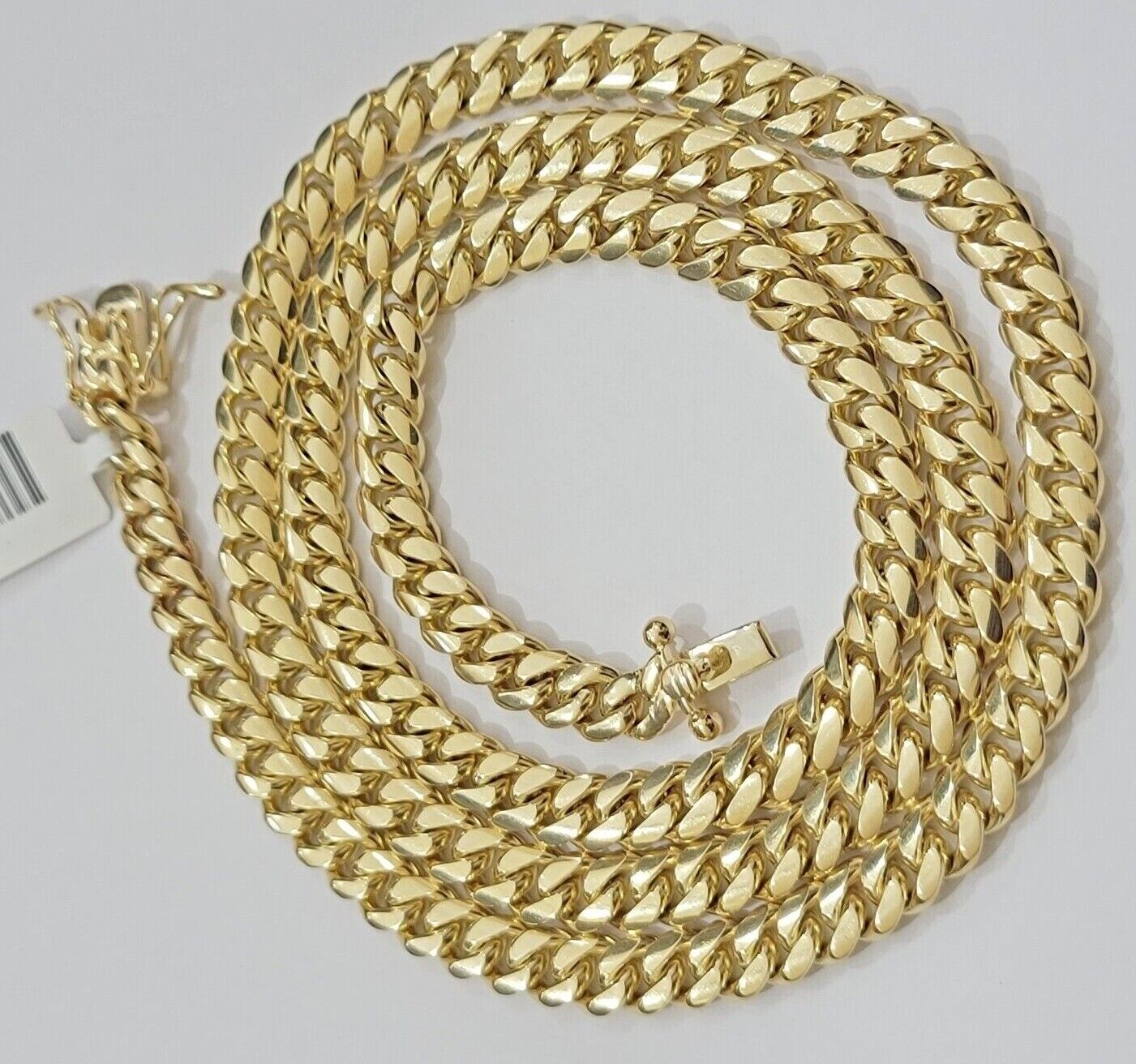 14k Yellow Gold Chain Necklace Miami Cuban Solid Link 6mm 20" - 30" REAL 14KT Men - Reva Jeweler