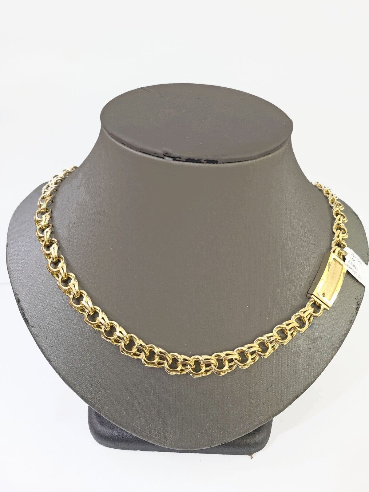 14k Yellow Gold Chino Link ID Necklace Chain 9mm 24Inch For Men's 14kt Gold