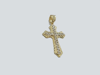 14k Yellow Gold Cross Charm Rope Chain Necklace 4mm 24'' Pendant 14kt Jesus Real - Reva Jeweler