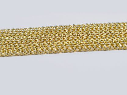 14k Yellow Gold Franco Chain Two - tone Necklace 4mm 18 Inch Diamond Cut 14kt SALE - Reva Jeweler