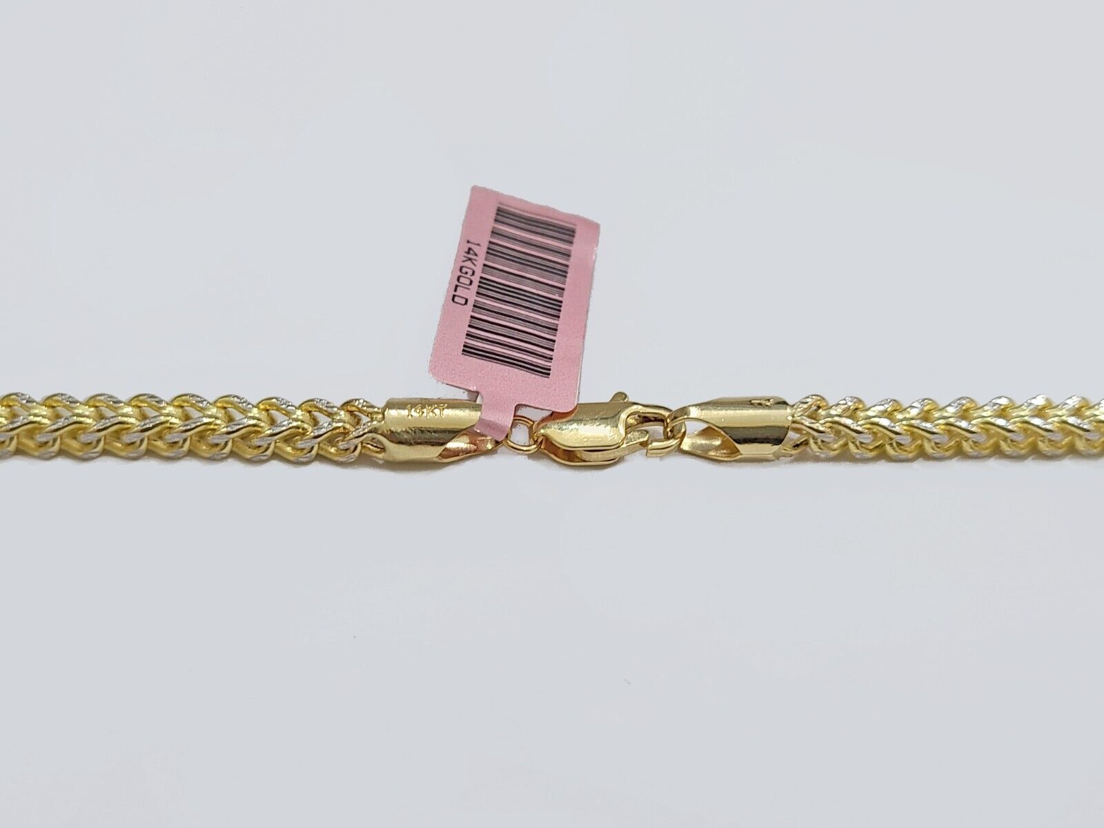 14k Yellow Gold Franco Chain Two - tone Necklace 4mm 20 Inch Diamond Cut 14kt SALE - Reva Jeweler
