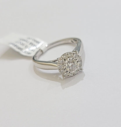 14k Yellow Gold Ladies Diamond Ring Wedding Engagement Women Solid Band REAL - Reva Jeweler