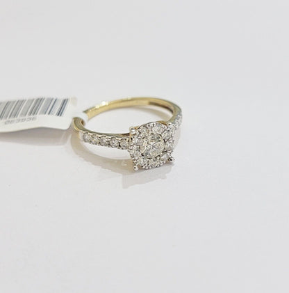 14k Yellow Gold Ladies Diamond Ring Wedding Engagement Women Solid Band REAL - Reva Jeweler