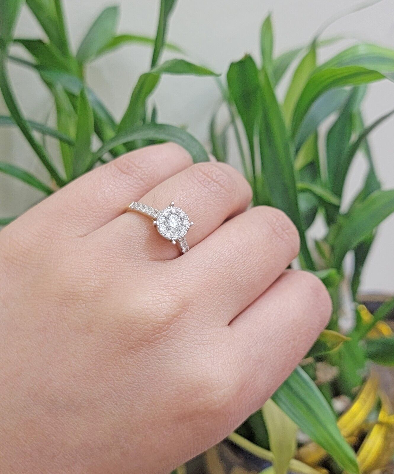 14k Yellow Gold Ladies Diamond Ring Wedding Engagement Women Solid Band REAL - Reva Jeweler
