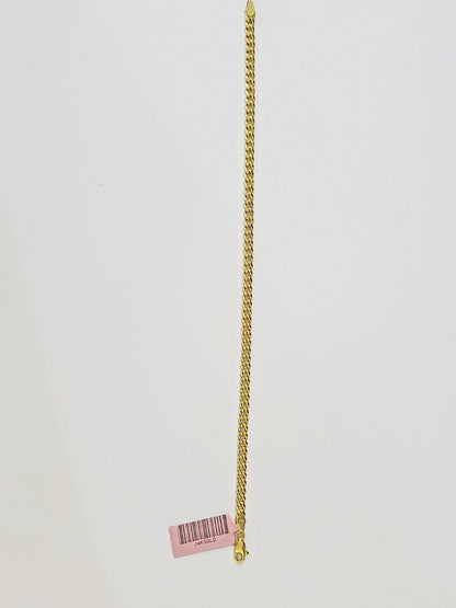 14K Yellow Gold Miami Cuban Bracelet 8" Inch 3mm Box Clasp - Reva Jeweler