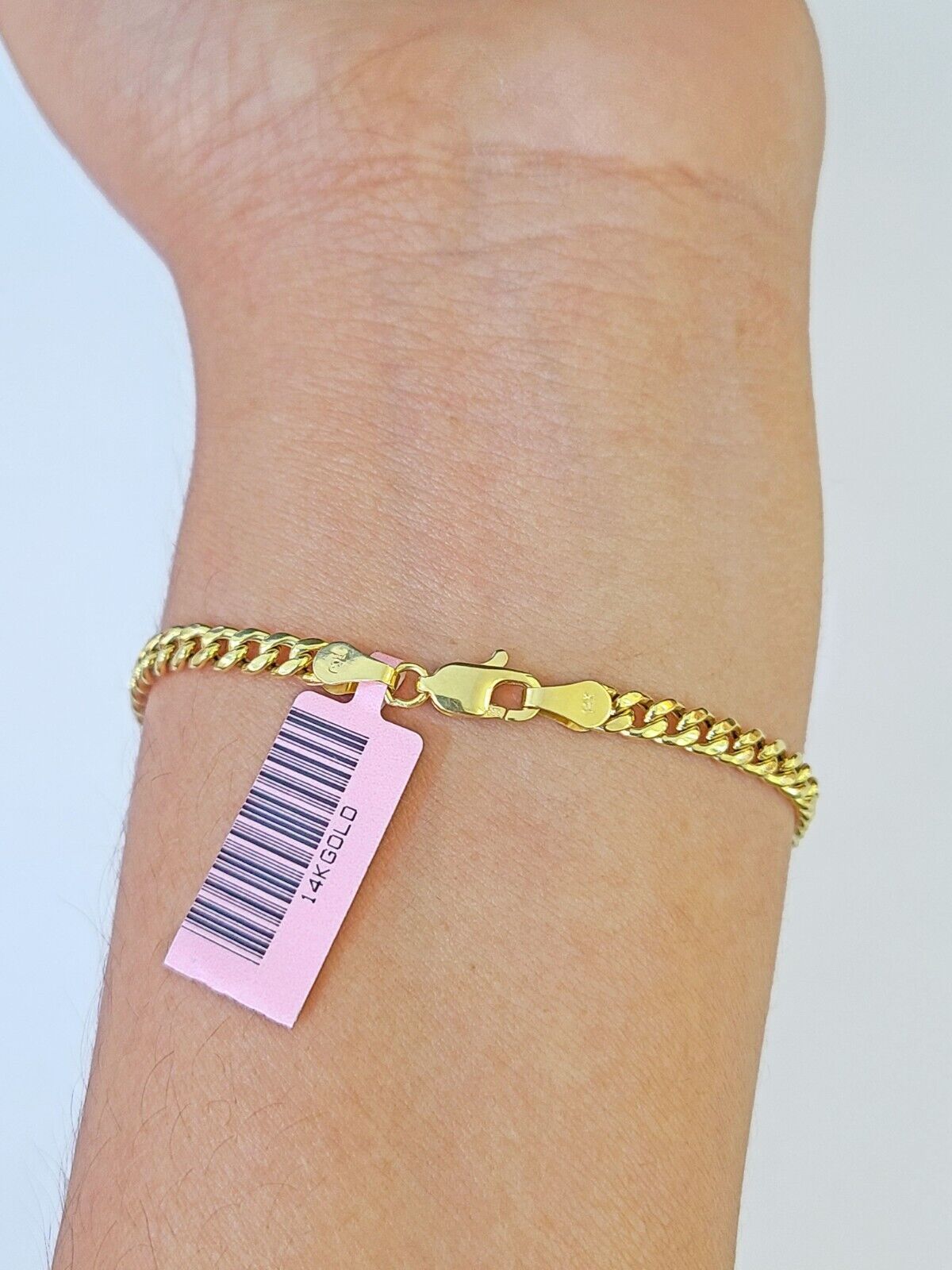 14K Yellow Gold Miami Cuban Bracelet 8" Inch 3mm Box Clasp - Reva Jeweler