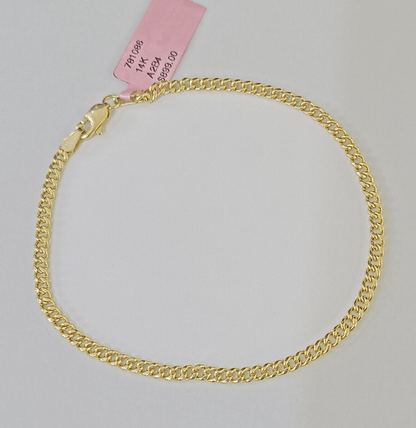 14K Yellow Gold Miami Cuban Bracelet 8" Inch 3mm Box Clasp Real Genuine - GoldenlinQ
