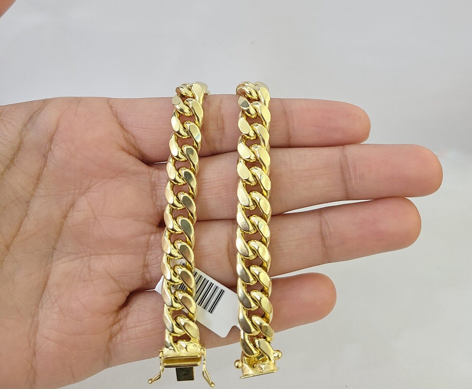 14K Yellow Gold Miami Cuban Bracelet 8.5" Inch 11mm Box Clasp Link Real 14Kt - Reva Jeweler