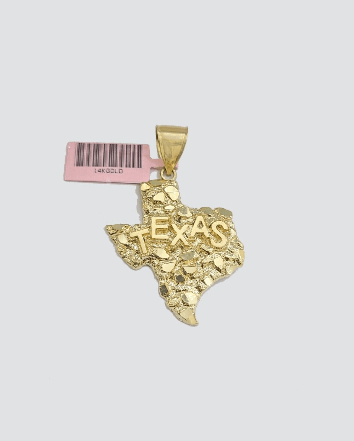 14k Yellow Gold Miami Cuban Chain 24 Inch Necklace Texas Map Charm Pendant Real - Reva Jeweler
