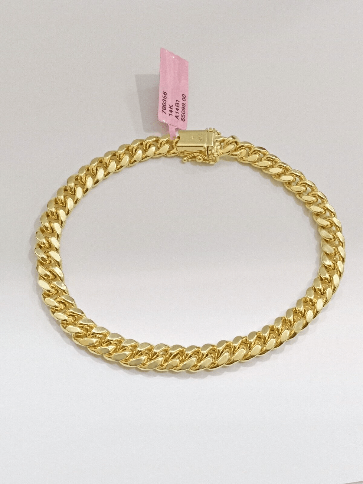 14k Yellow Gold Miami Cuban Link Bracelet 7" inch 7mm Real 14kt Kids and Ladies - Reva Jeweler