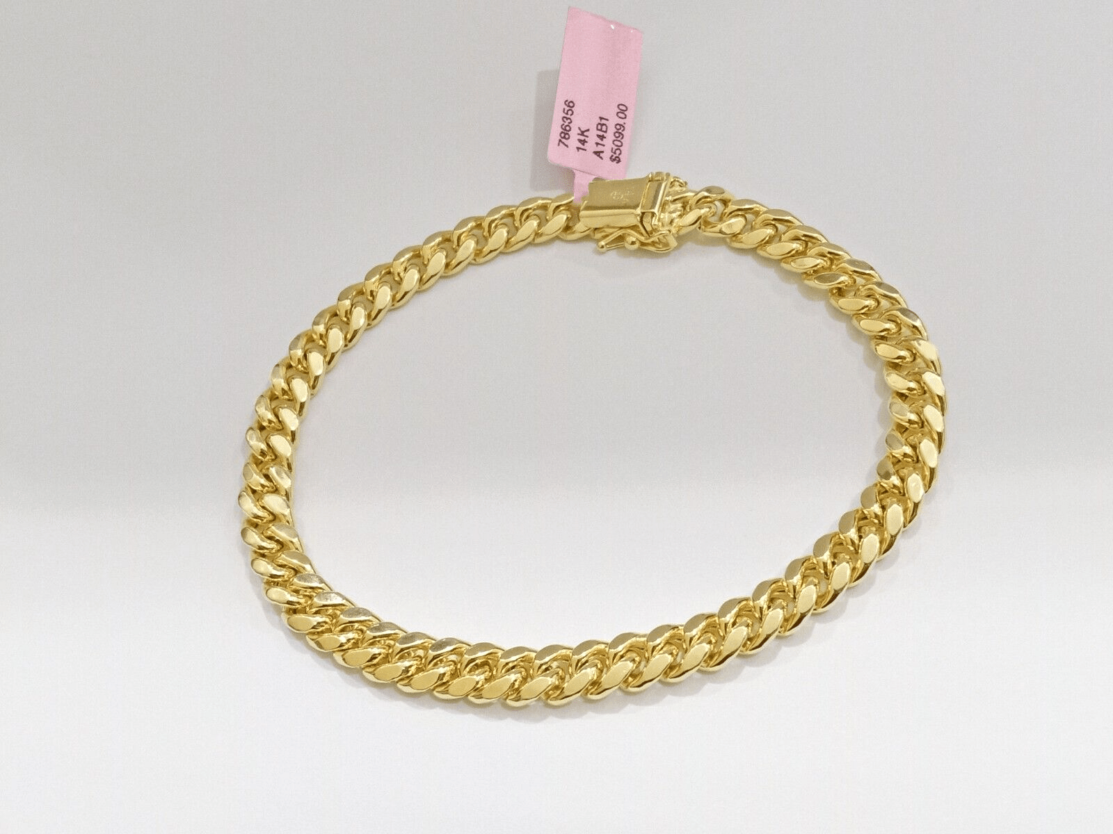 14k Yellow Gold Miami Cuban Link Bracelet 7" inch 7mm Real 14kt Kids and Ladies - Reva Jeweler