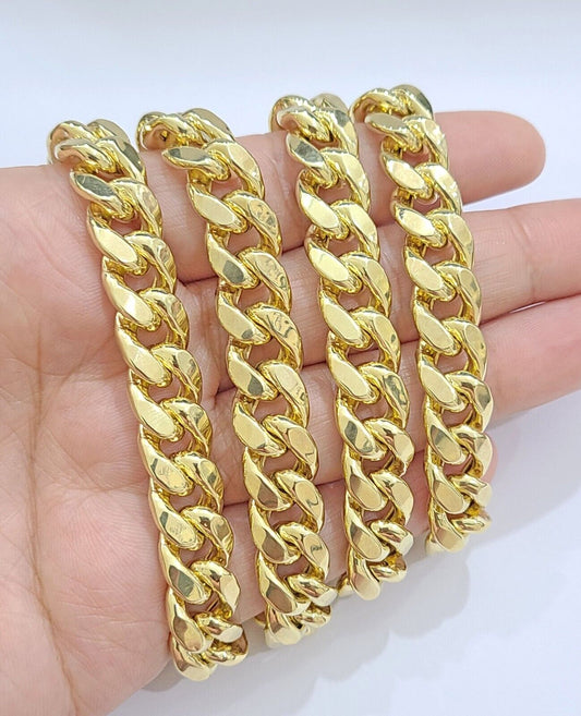 14k Yellow Gold Miami Cuban Link Chain 10mm 30" Necklace Box Lock Real 14kt - Reva Jeweler