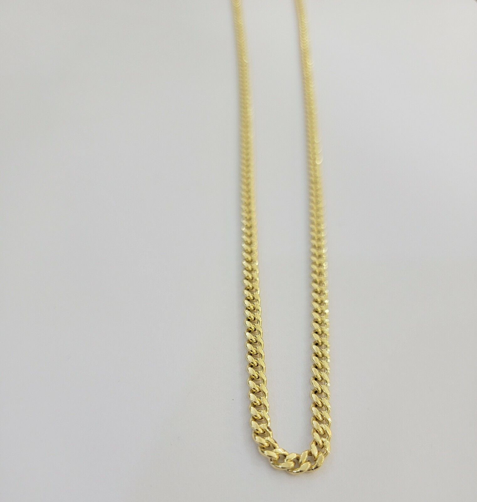 14k Yellow Gold Miami cuban Link Chain 3.5mm Necklace 20" Men Women , REAL 14KT - Reva Jeweler