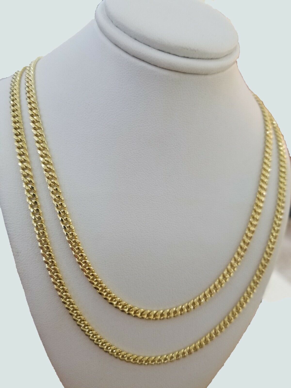 14k Yellow Gold Miami cuban Link Chain 3.5mm Necklace 24" Men Women , REAL 14KT - Reva Jeweler