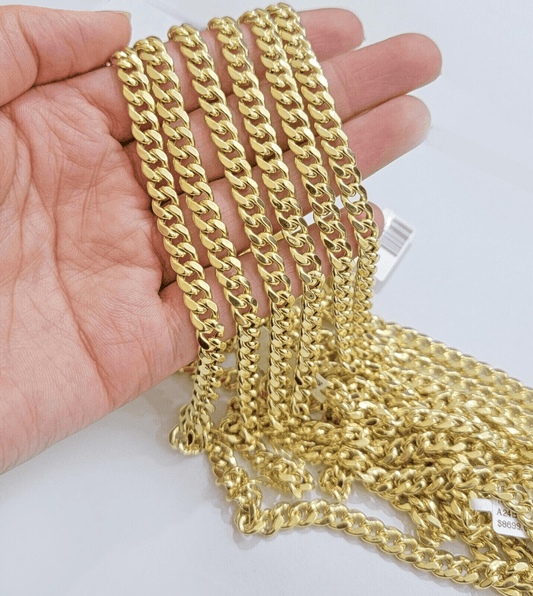 14k Yellow Gold Miami Cuban Link Chain 6mm 20" Necklace Box Lock REAL - Reva Jeweler