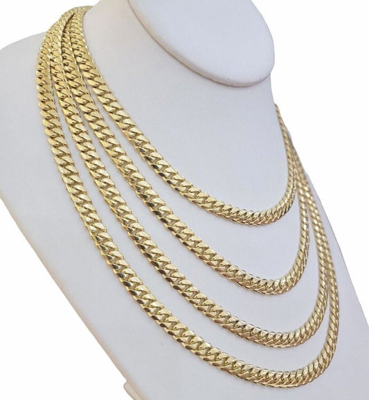 14k Yellow Gold Miami Cuban Link Chain 6mm 30" Necklace Box Lock REAL 14kt - GoldenlinQ