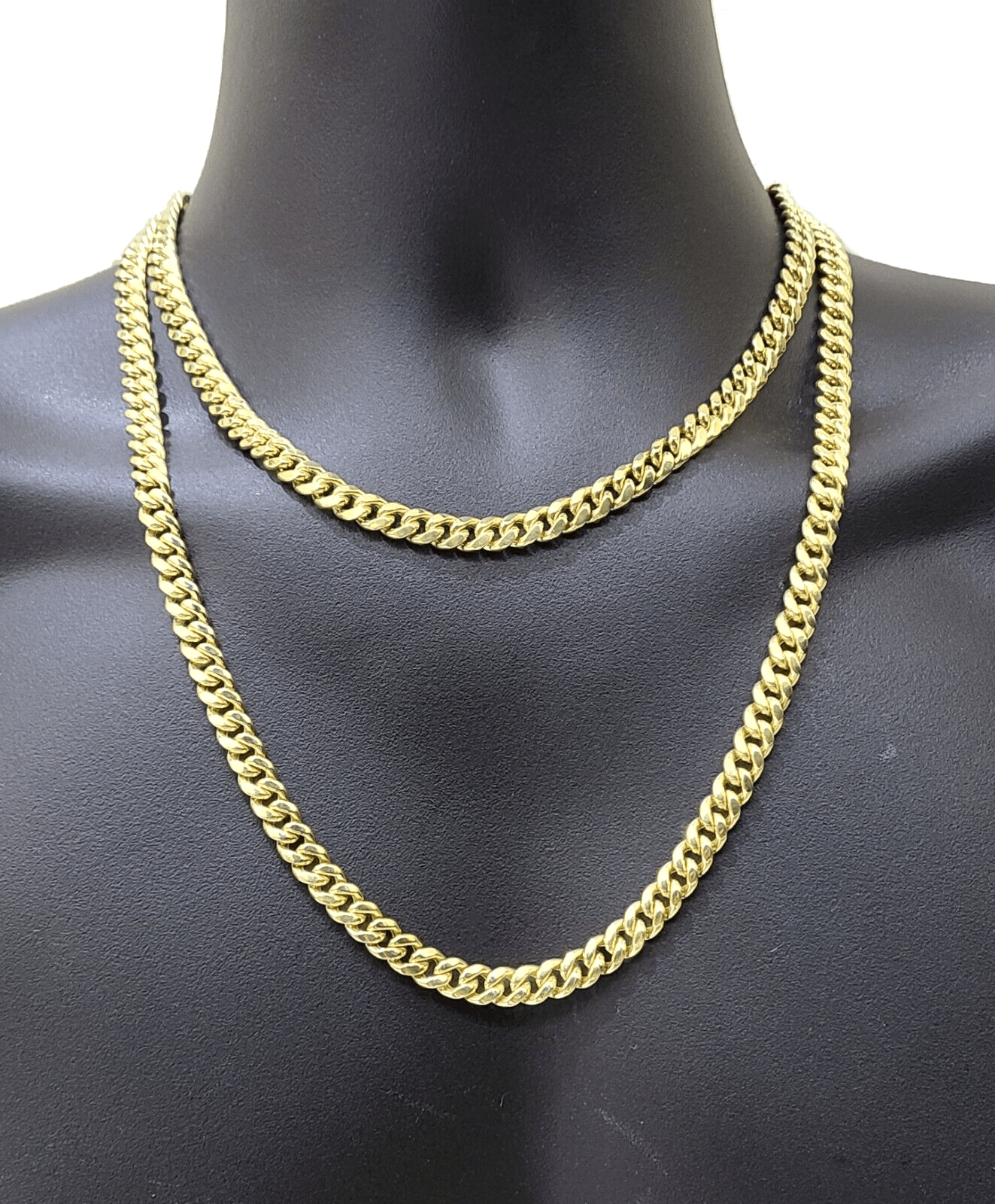 14k Yellow Gold Miami Cuban Link Chain 8mm 18" Necklace Box Lock Choker Real - Reva Jeweler