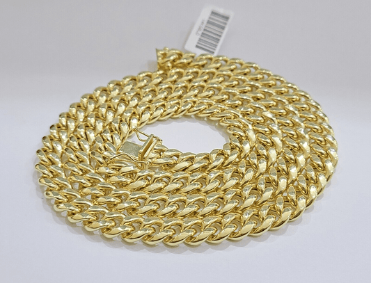 14k Yellow Gold Miami Cuban Link Chain 8mm 20" Necklace Box Lock REAL - Reva Jeweler