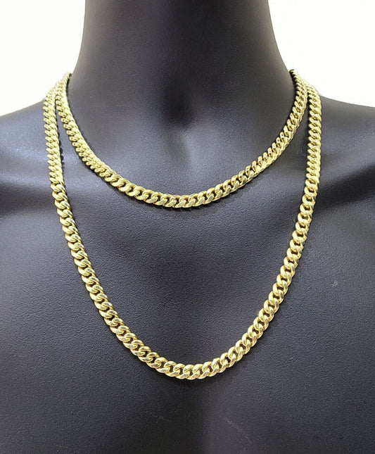 14k Yellow Gold Miami Cuban Link Chain 8mm 30" Necklace Box Lock Real 14kt - Reva Jeweler