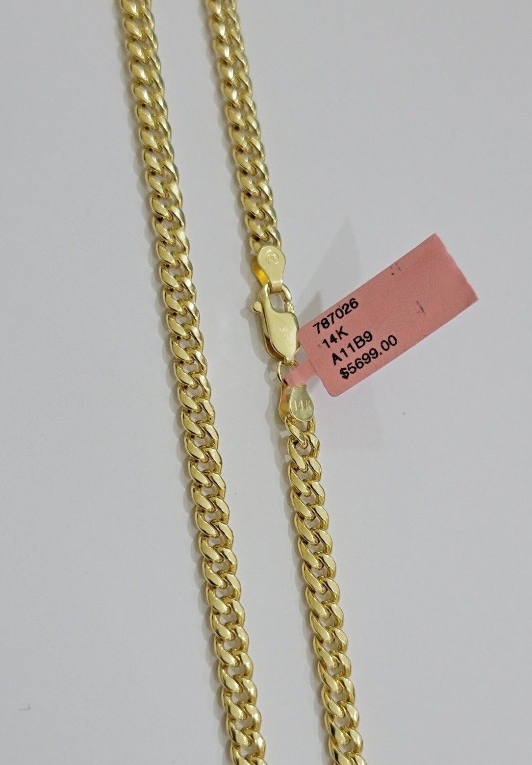 14k Yellow Gold Miami Cuban Link Chain Necklace 18'' 20" 22'' 24'' 26" Inch 5mm - Reva Jeweler