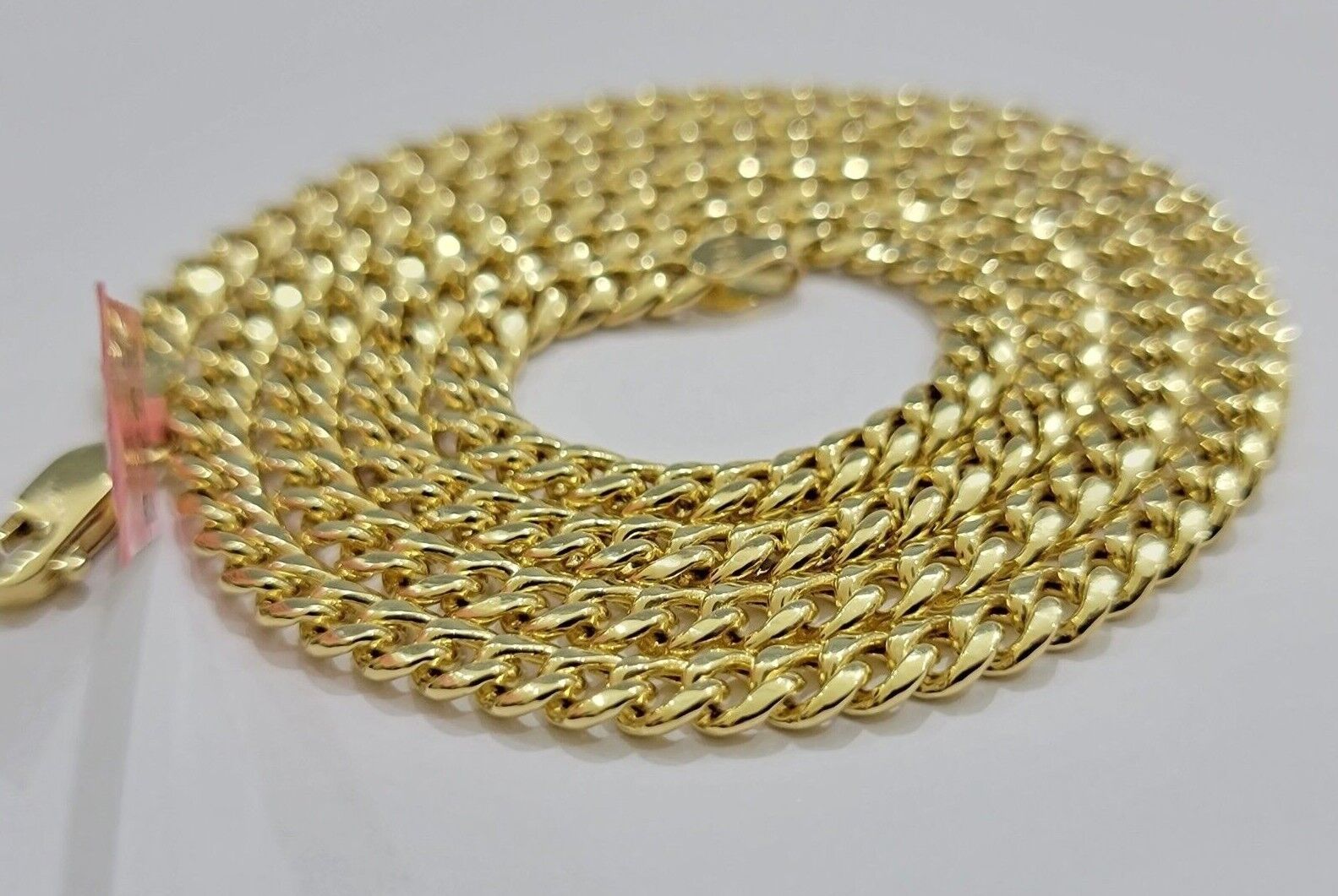 14k Yellow Gold Miami Cuban Link Chain Necklace 18'' 20" 22'' 24'' 26" Inch 5mm - Reva Jeweler