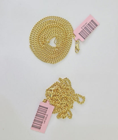 14k Yellow Gold Miami Cuban Link Chain Necklace 2mm 18-26 Inches Real