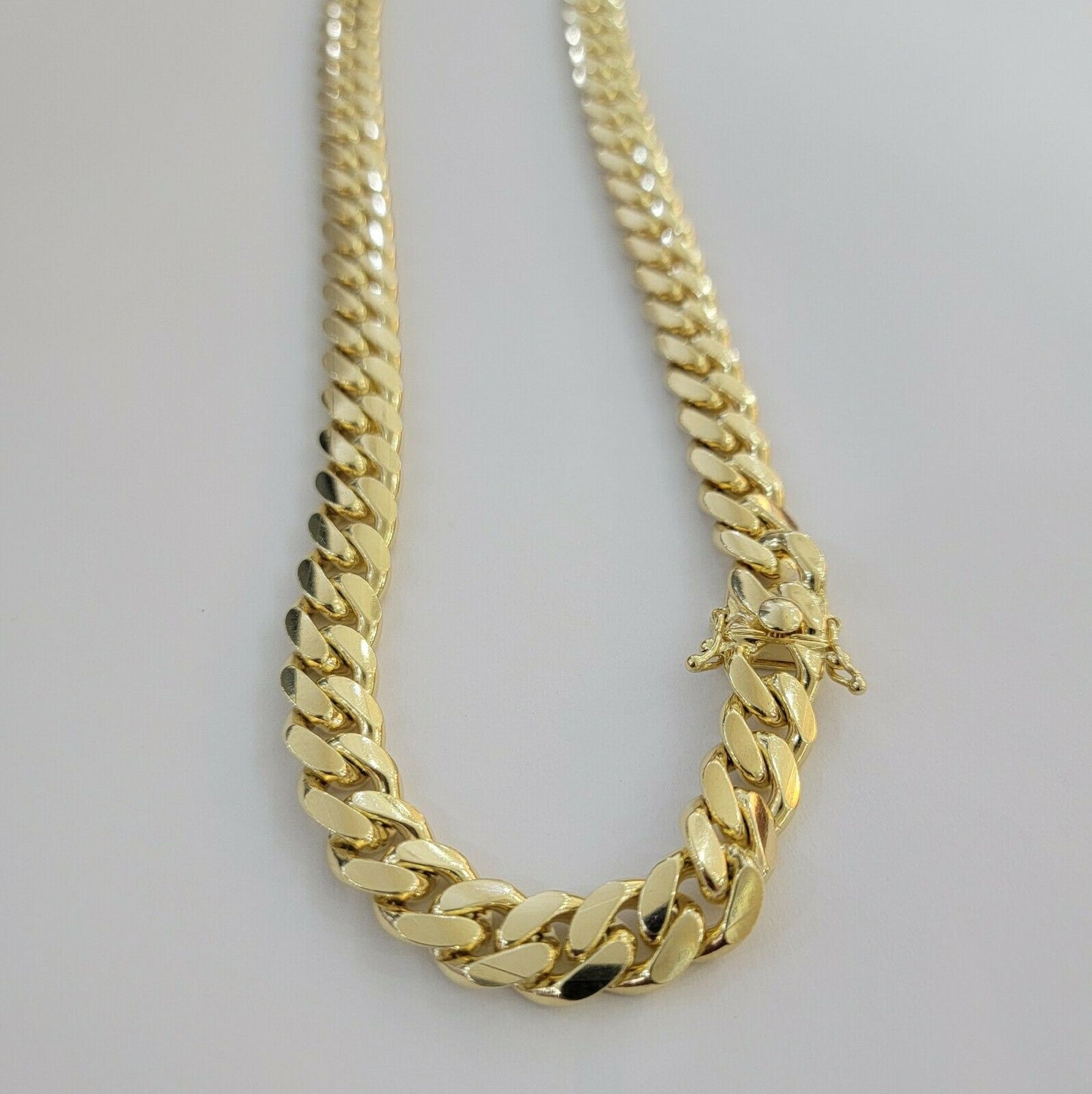 14k Yellow Gold Miami Cuban Link Chain Necklace 7mm 24" Men's Real 14kt SOLID - Reva Jeweler