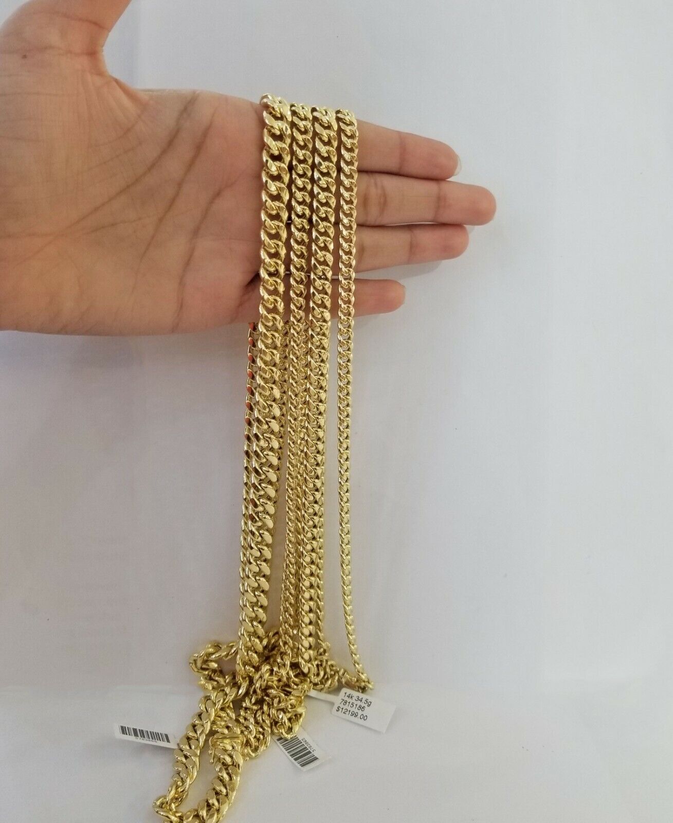 14K Yellow Gold Miami Cuban Link Necklace 9mm box clasp 24" - Reva Jeweler