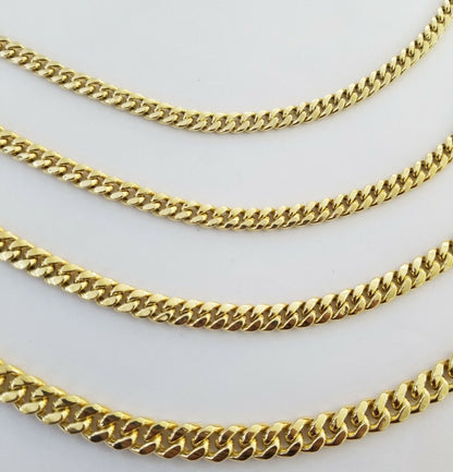14K Yellow Gold Miami Cuban Link Necklace 9mm box clasp 24" - Reva Jeweler