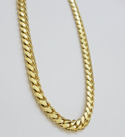 14k Yellow Gold Necklace 8mm Miami Cuban Link Chain 20 - 32 Inch REAL 14kt SOLID - Reva Jeweler