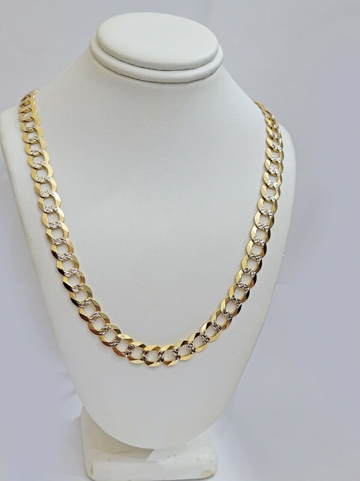 14k Yellow Gold Necklace Chain Cuban Curb Link 9mm 24" Inch Diamond Cut SOLID - Reva Jeweler
