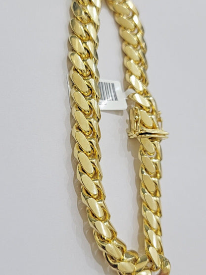 14k Yellow Gold Solid 10mm Bracelet Miami cuban Link 9" For Mens Real 14kt Heavy - Reva Jeweler
