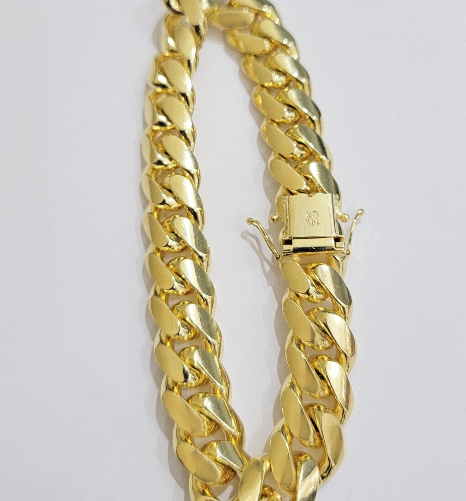 14k Yellow Gold Solid 13mm Bracelet Miami cuban Link 9.5" Men's Real 14kt Heavy - Reva Jeweler