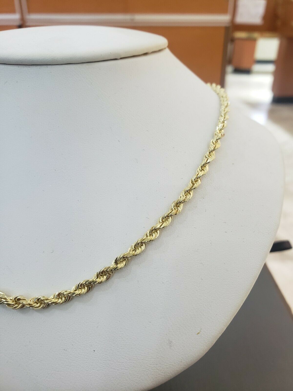 14K Yellow Gold Solid Chain Necklace 18" - 28" 3mm Diamond Cut REAL 14kt Men Women - Reva Jeweler