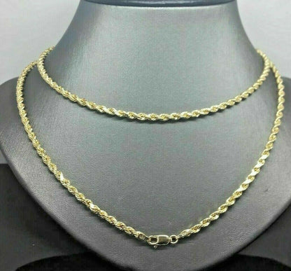 14K Yellow Gold Solid Chain Necklace 3mm 22" Inch Lobster , Real 14kt, Bracelet - Reva Jeweler