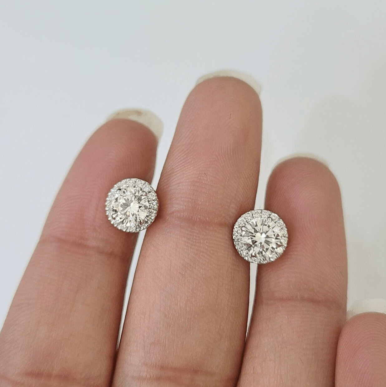 14k Yellow gold Square Earrings Diamond screw - back Lab Created Women Men Studs - Reva Jeweler