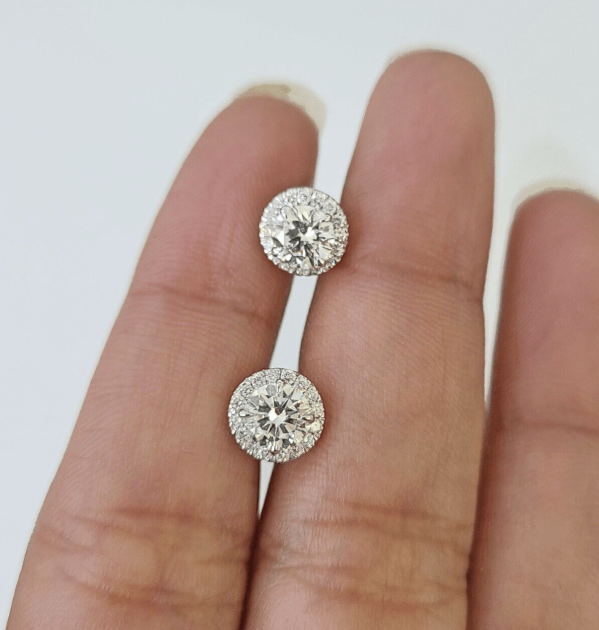 14k Yellow gold Square Earrings Diamond screw - back Lab Created Women Men Studs - Reva Jeweler