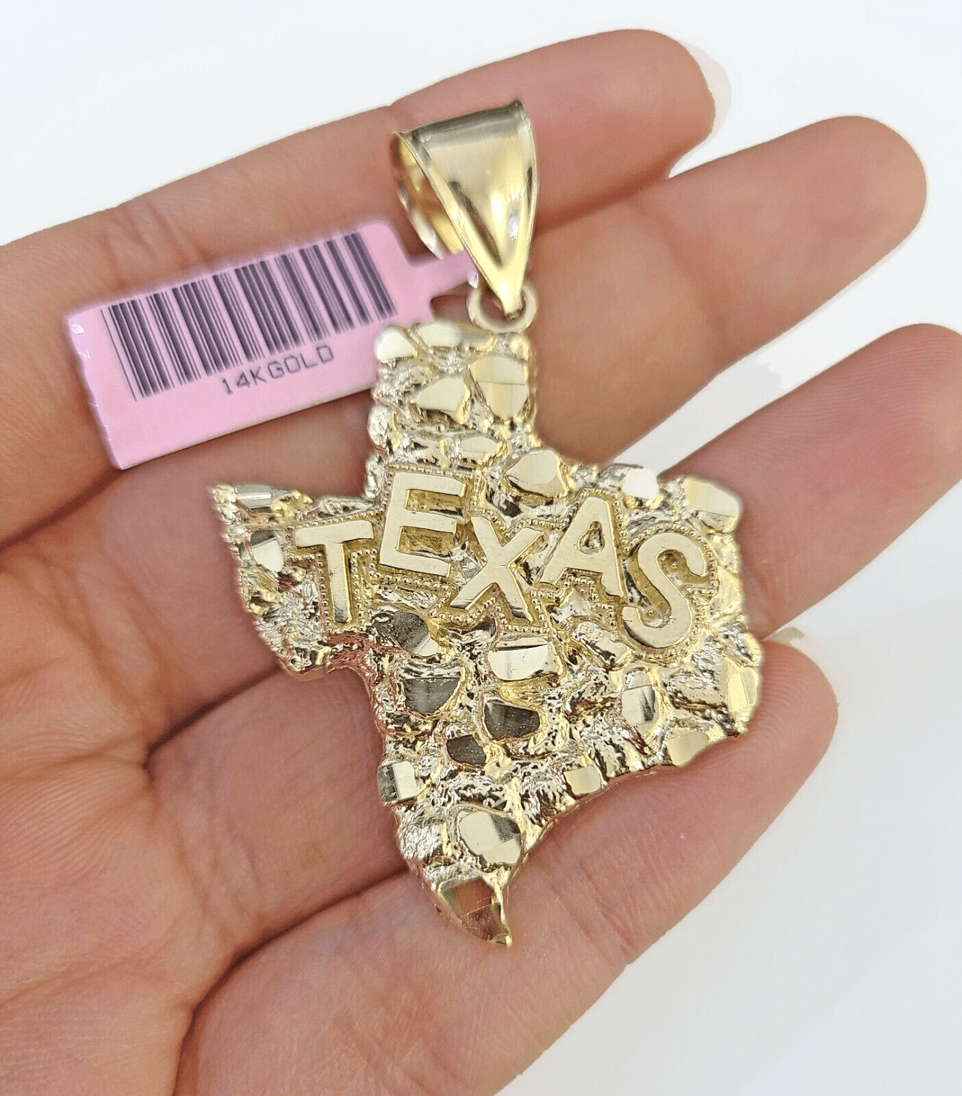 14k Yellow Gold Texas Map Charm / Pendant Real 14k Gold State Maps - Reva Jeweler