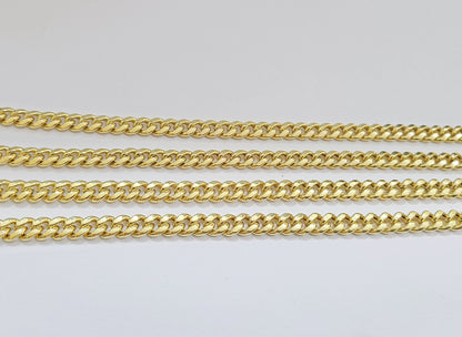 Real 14k Yellow Gold 7mm Miami Cuban Link Chain 22" Necklace Box Lock