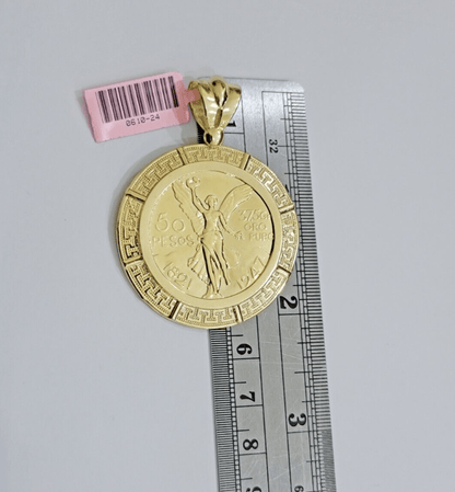 14kt Yellow Gold 1947 Mexican Centenario 50 Gold Pesos Copy Coin With Bezel SALE - Reva Jeweler