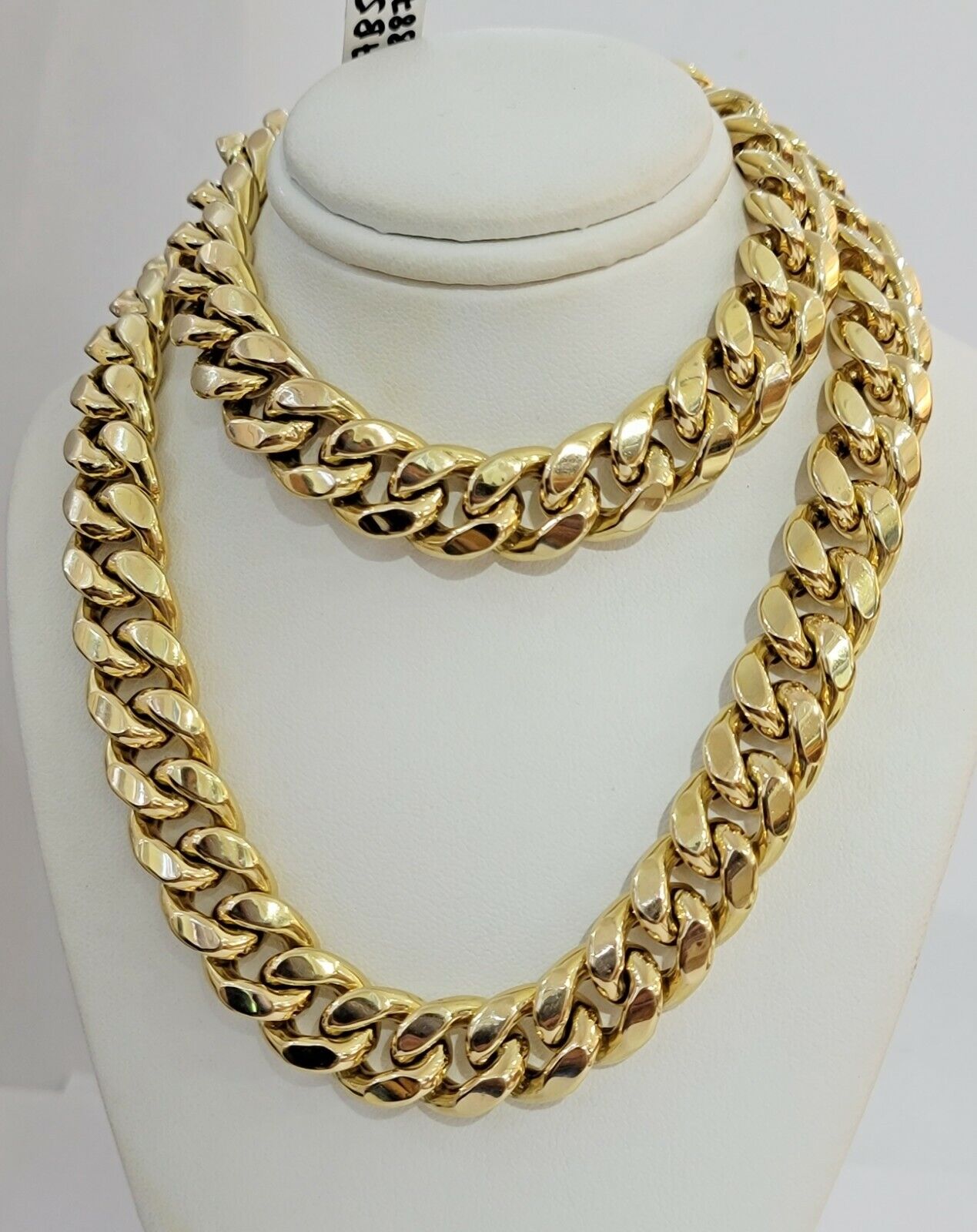 15mm Miami Cuban Link Chain Necklace 10k Yellow Gold 22 - 30 Inch Mens SOLID 10kt - Reva Jeweler