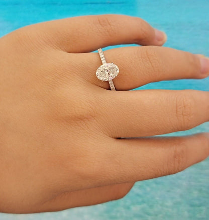 1.75 CT Diamond Solitaire 14k Gold Engagement Wedding Ladies Ring lab - created - Reva Jeweler
