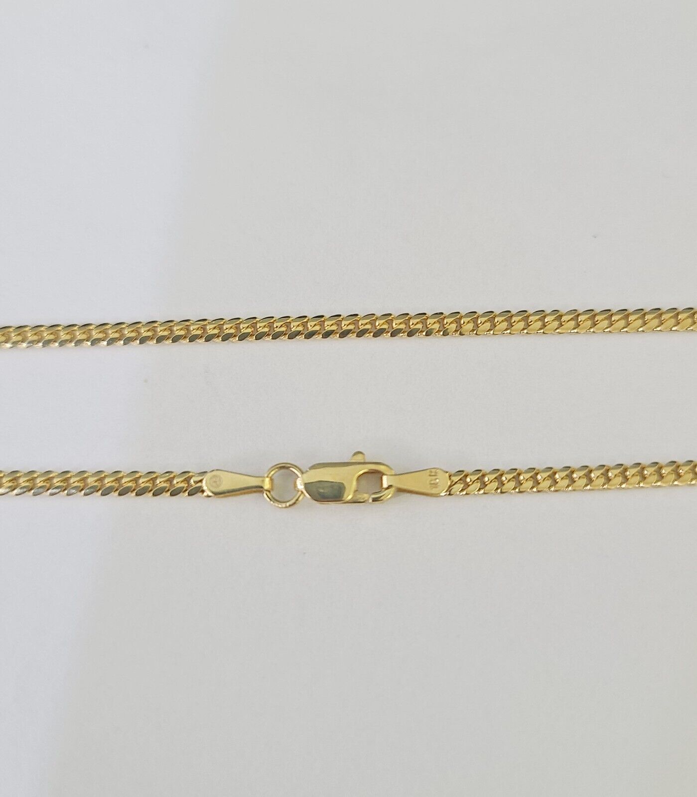 18k Real Solid Miami Cuban Chain Yellow Gold 2mm 18" - 24" Inch Genuine Necklace - GoldenlinQ