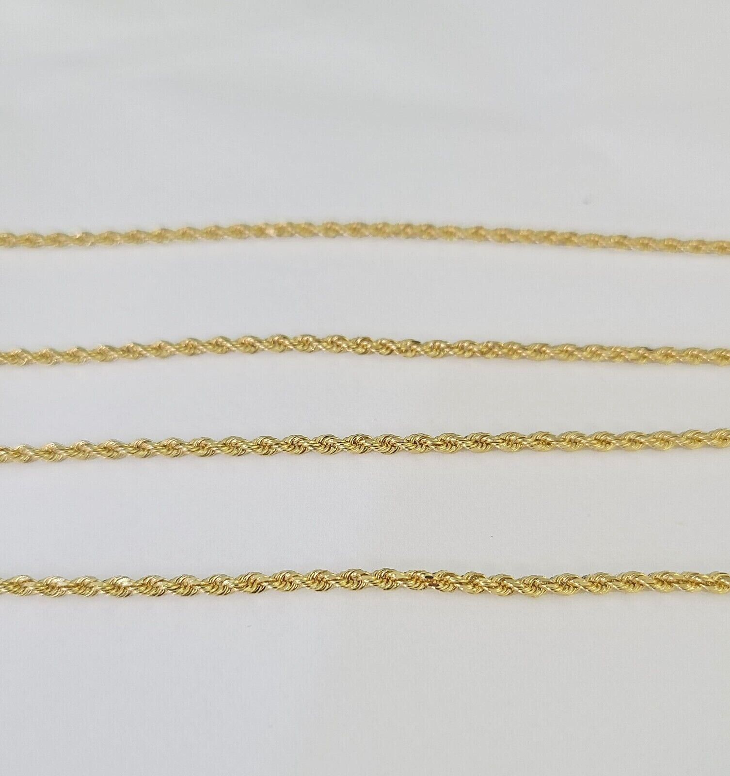 18k Real Solid Rope Chain Yellow Gold 2mm 16" - 24" Inch Genuine 18k - GoldenlinQ