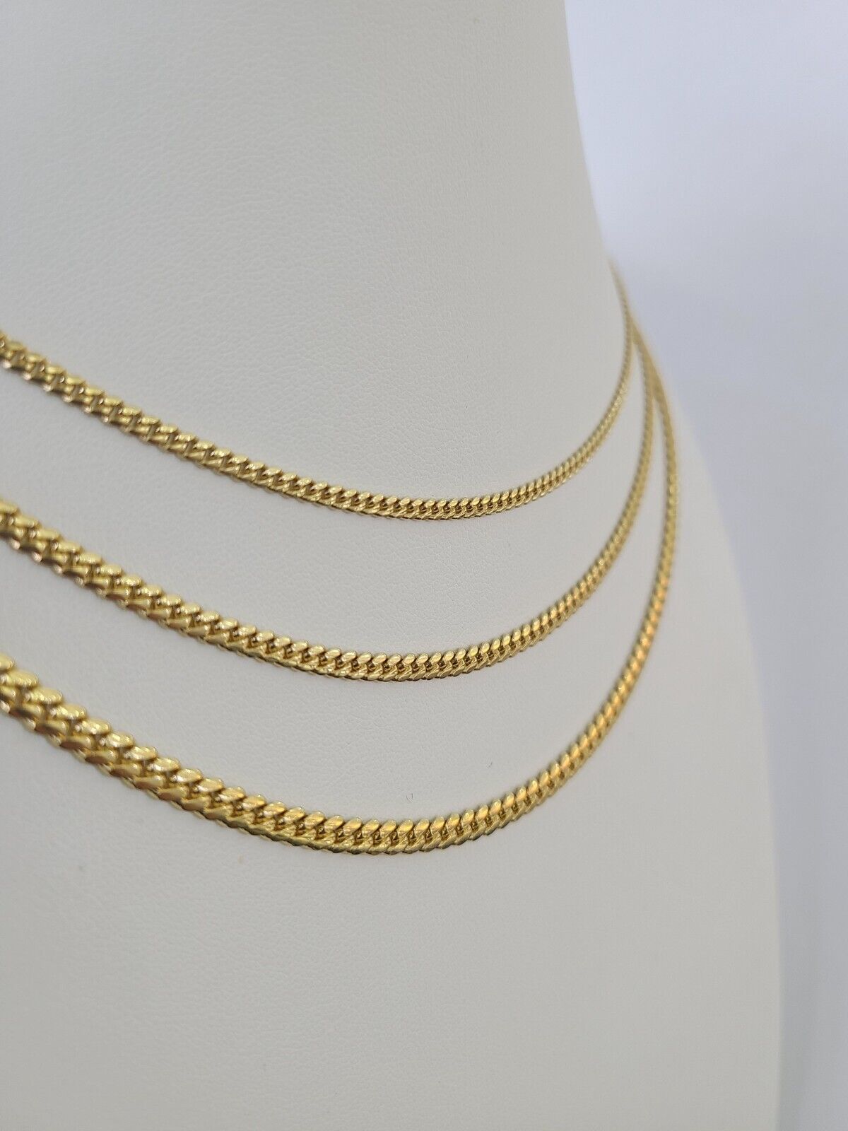 18k Solid Miami Cuban Chain Gold 2.5mm 3mm 4mm 18" 20" 22" 24" Inch Necklace - Reva Jeweler