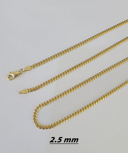 18k Solid Miami Cuban Chain Gold 2.5mm 3mm 4mm 18" 20" 22" 24" Inch Necklace - Reva Jeweler