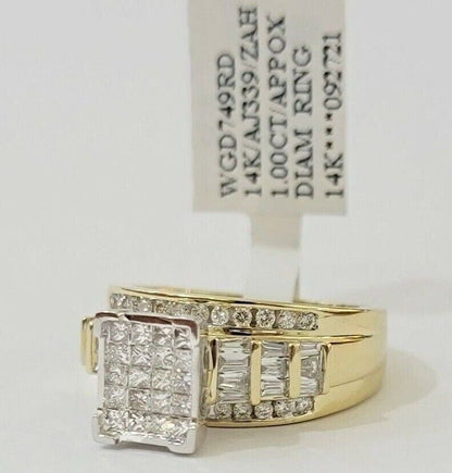 1CT Ladies Diamond Ring Real 10k Yellow Gold Diamond Cinderella Style GENUINE - Reva Jeweler