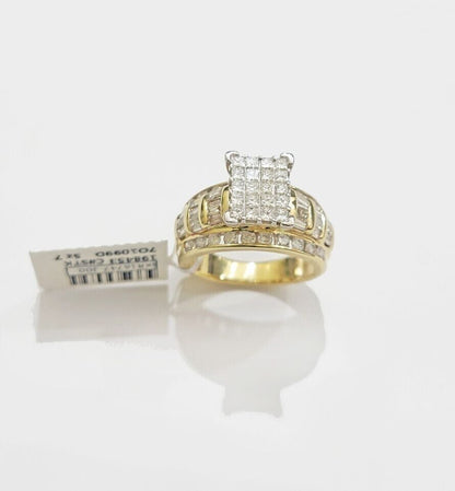 1CT Ladies Diamond Ring Real 10k Yellow Gold Diamond Cinderella Style GENUINE - Reva Jeweler