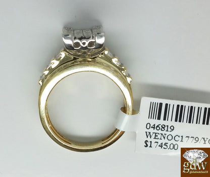 1CT REAL Diamond 10k Yellow Gold ladies Ring Wedding Anniversary Women Ring REAL - Reva Jeweler