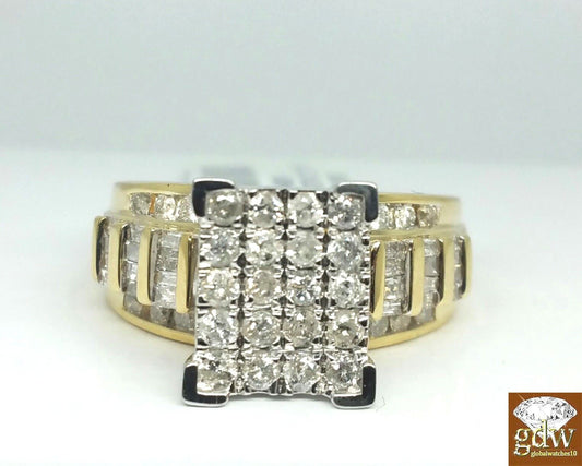 1CT REAL Diamond 10k Yellow Gold ladies Ring Wedding Anniversary Women Ring REAL - Reva Jeweler